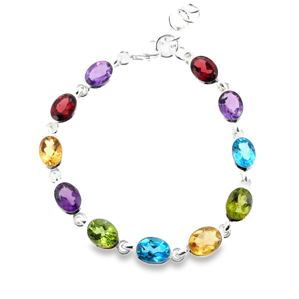 Multi Stone Armband mit Silber