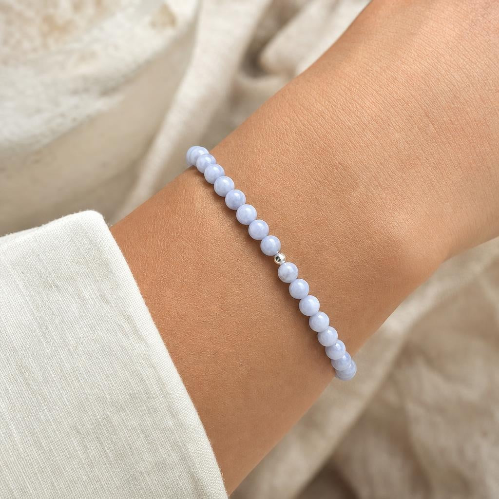Chalcedon elastisches Armband