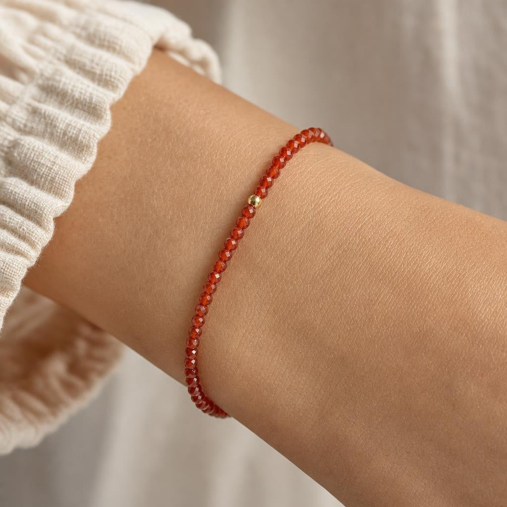 Karneol Armband facettiert, 3 mm