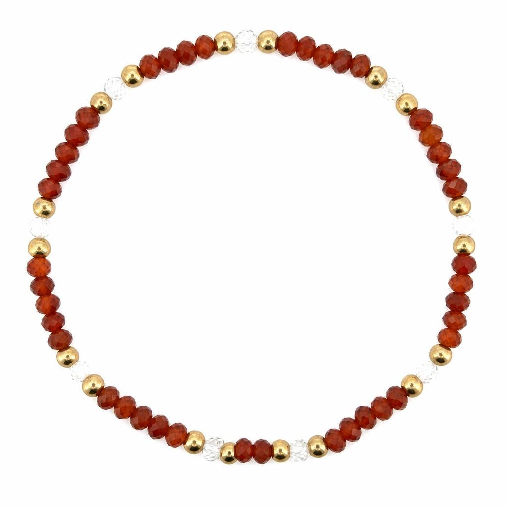 Karneol & Irisquarz facettiert, 3 mm & Edelstahl Kugeln