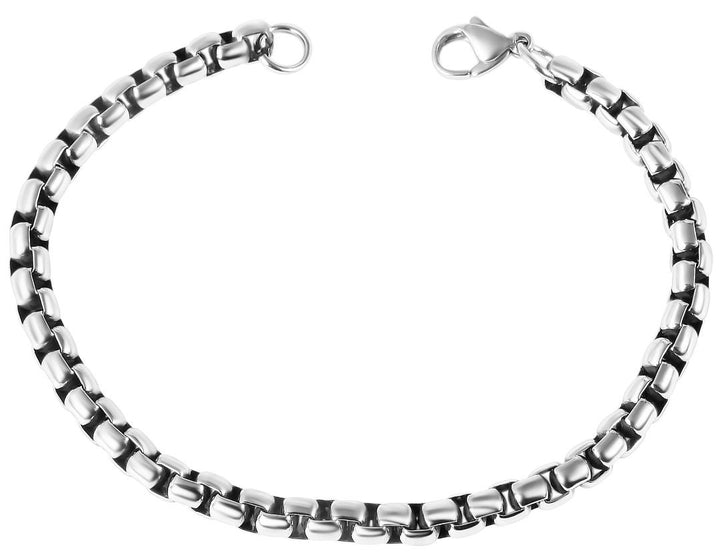 Bracciale Venezia in acciaio inossidabile, lunghezza 21 cm, color argento