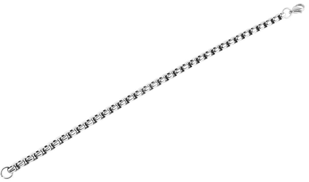 Bracciale Venezia in acciaio inossidabile, lunghezza 21 cm, color argento