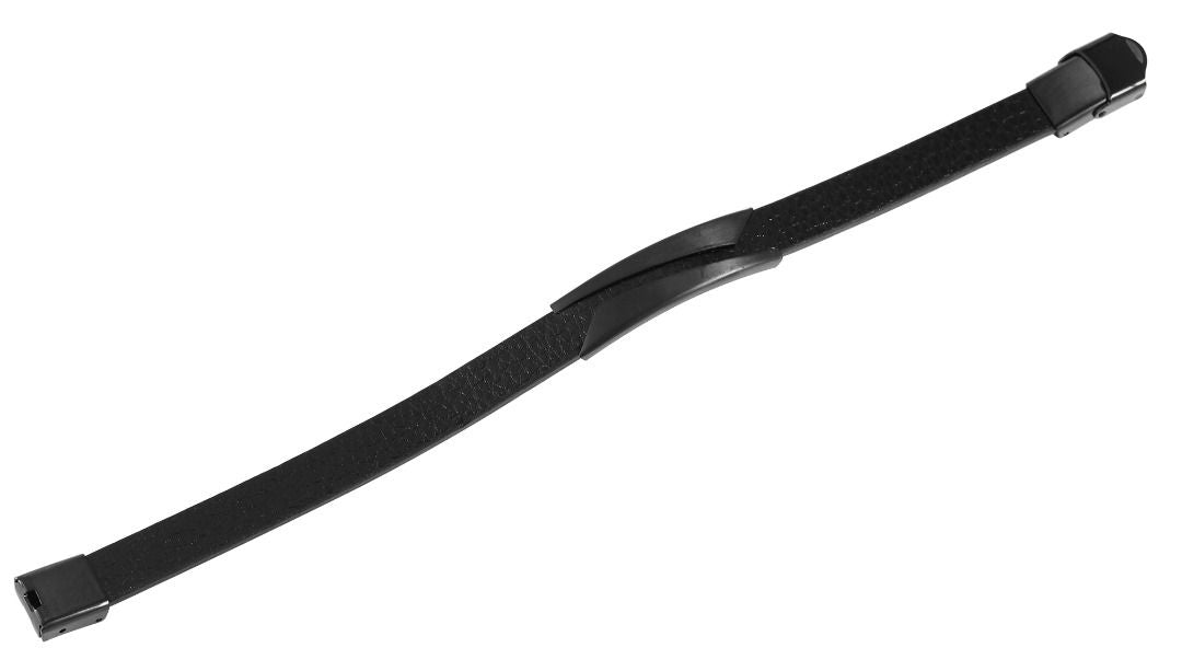 Echtlederarmband mit Edelstahlelement, schwarz/schwarz