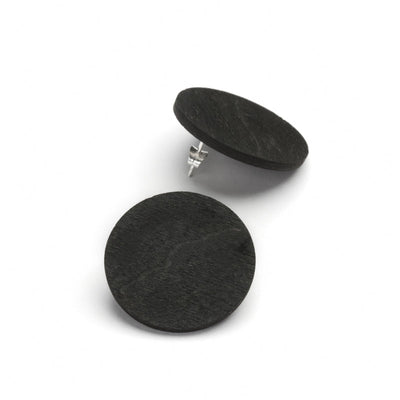 KORONA ROUND Ohrring Birke Schwarz, Silber