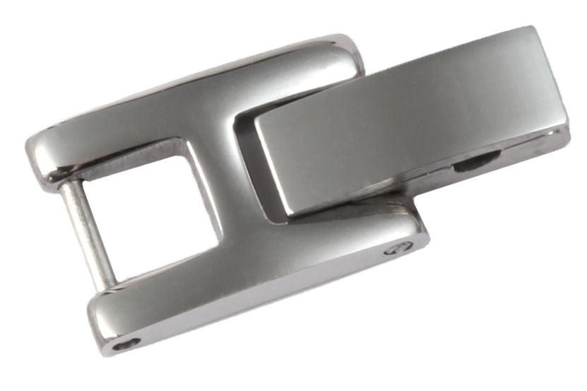 Bracciale grumetta, in acciaio inossidabile, chiusura a clip, color argento